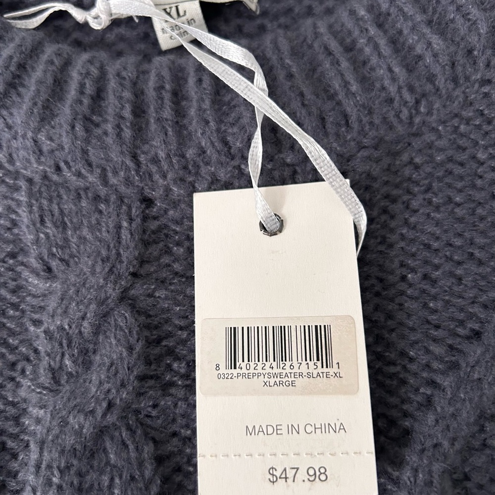 GOEGEOUS Simply Southern chunky cableknit dark blue sweater - NEW!! - Picture 6 of 14